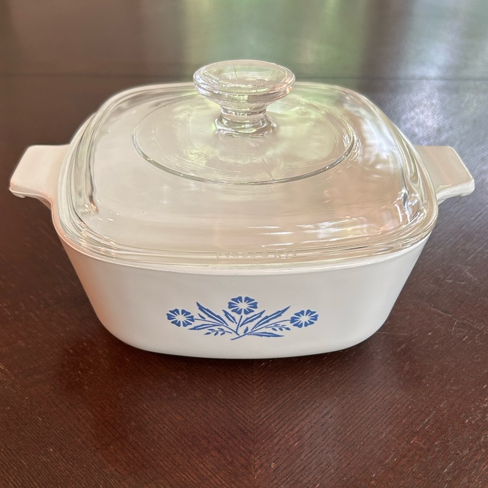 VTG CorningWare 1 1/2 Quart Cornflower Dish 1960/61 Rare BLUE STAMP USA with Lid
